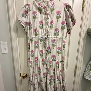 Victoria Dunn Pink Block Print Maxi Dress